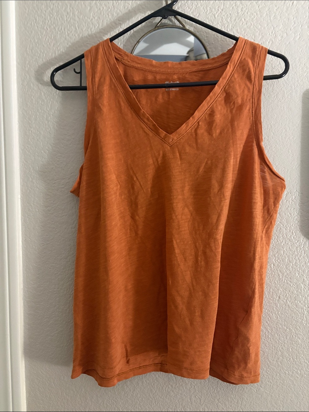 Madewell brand, Classic V-Neck Sleeveless Tank Top - burnt orange